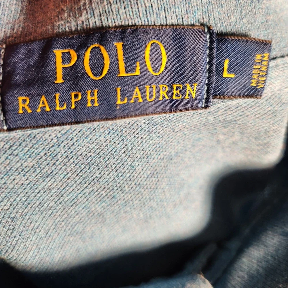 Polo Ralph Lauren Polo Shirt Mens L Blue Excellent Short Sleeve Cotton Pique